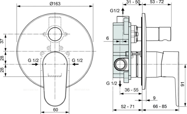 Смеситель скрытого монтажа Ideal Standard Cerafine O Black, A7193XG