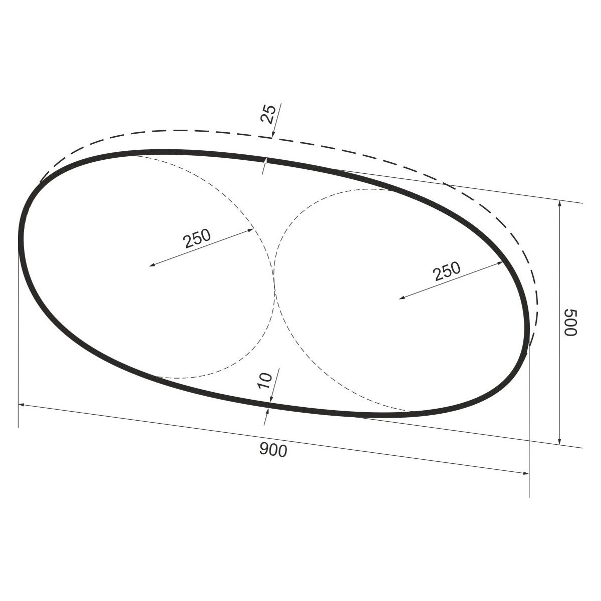 Овальное зеркало с фоновой LED-подсветкой Wellsee 7 Rays' Spectrum 90x50, 172201520-172201530