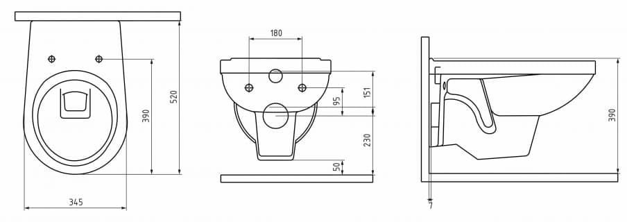 Унитаз подвесной Berges Gamma с тонким сиденьем, 081105