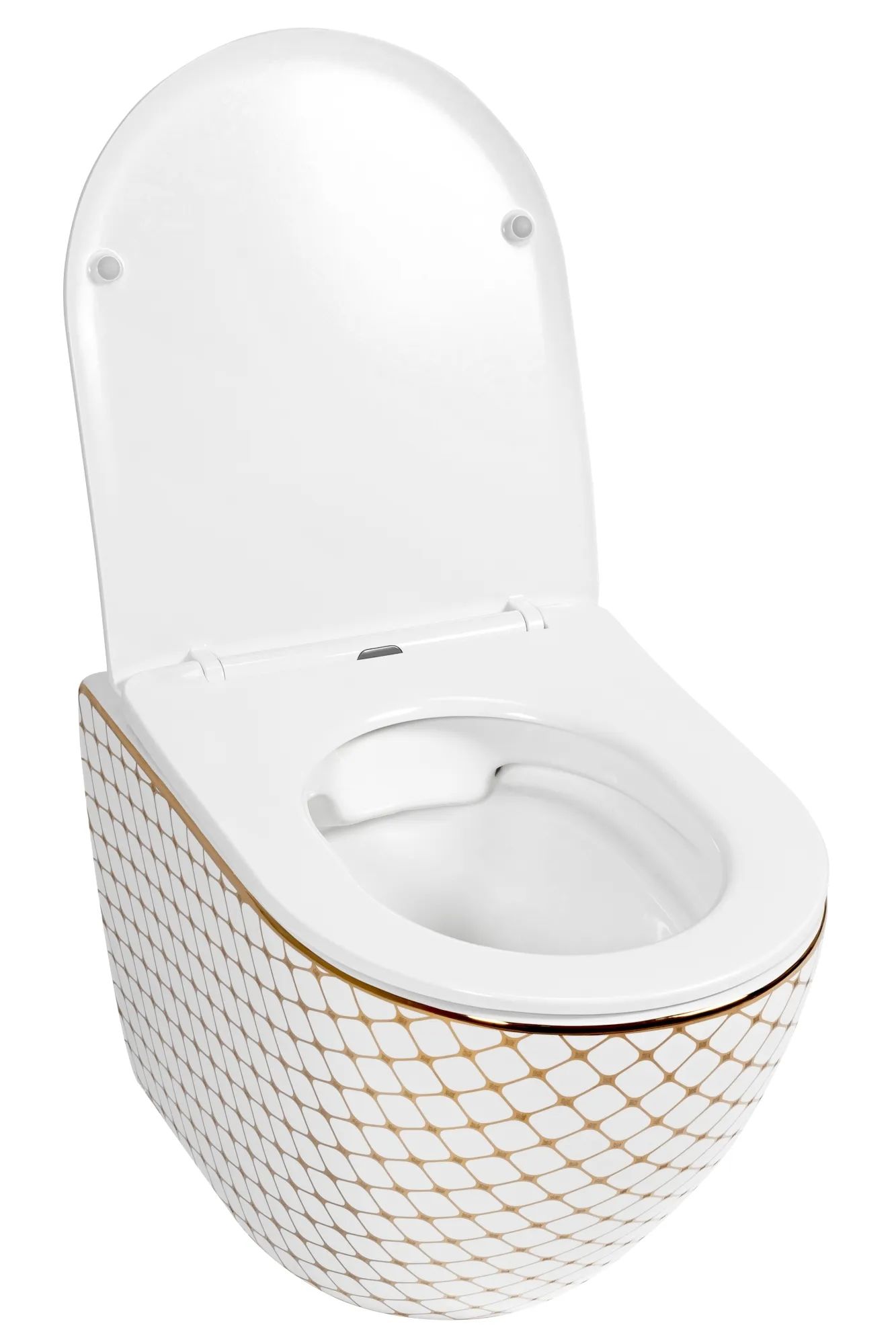 Унитаз подвесной Rea Carlos Diamond Gold Duroplast Flat, REA-C5100