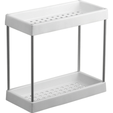 Полка прямоугольная 2-х ярусная белый пластик, Ledeme L361-2