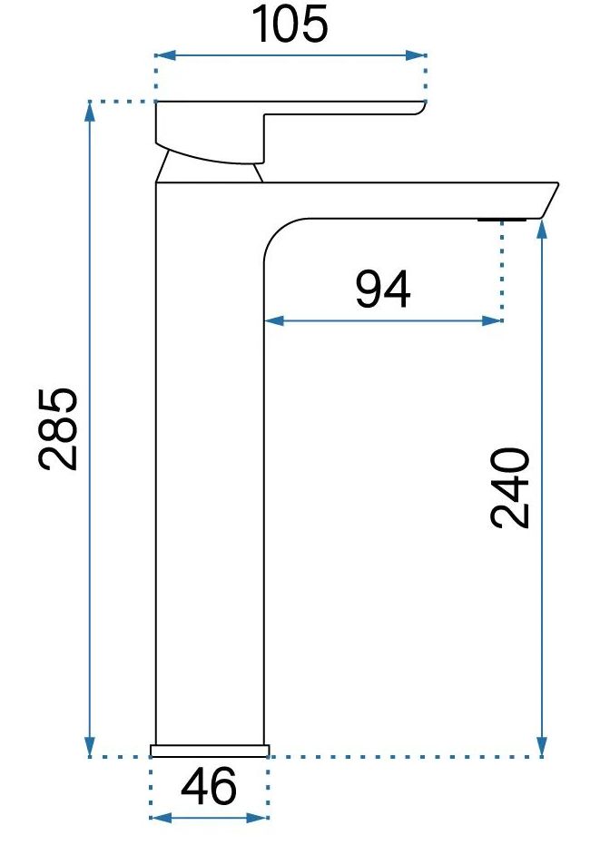 Смеситель для умывальника высокий Rea Argus Black, REA-B6211