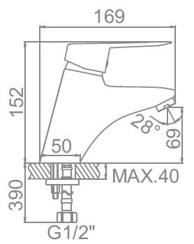 Смеситель для умывальника Ledeme L1007