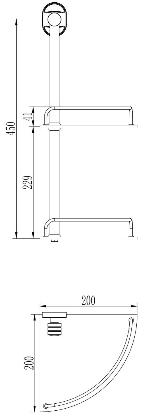 Полка угловая двойная стекло Ledeme L1921-2