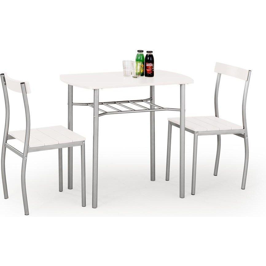 Комплект Halmar Lance (стол+ 2 стула) белый/серый, 82/50/75, V-CH-LANCE-ZESTAW-BIALY
