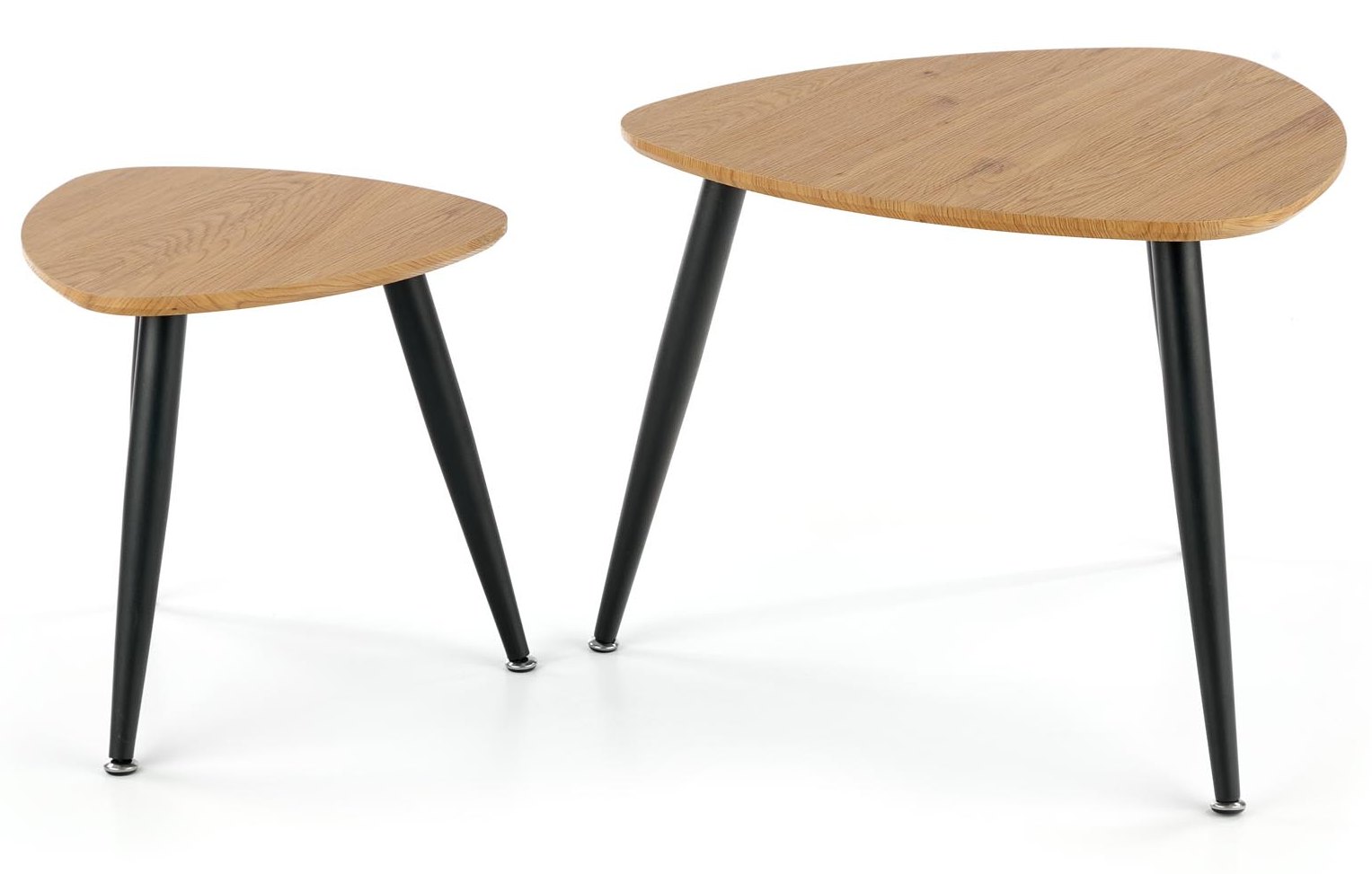 Комплект Halmar Nieca 2 (2 стола журнальных) дуб золотой/черный, 40/40/41 и 60/60/49, V-CH-NICEA_2-LAW