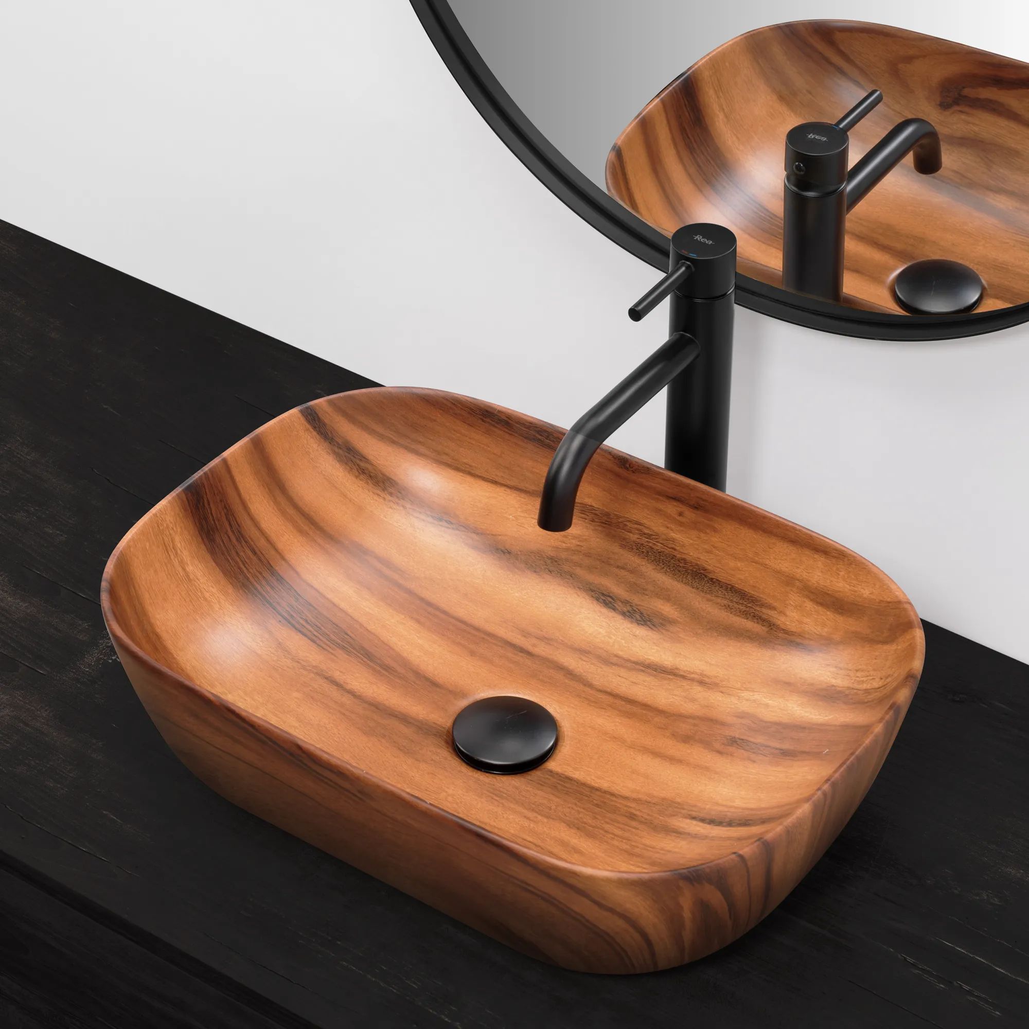 Умывальник Rea Belinda Wood Marr 46.5x33, REA-U5051