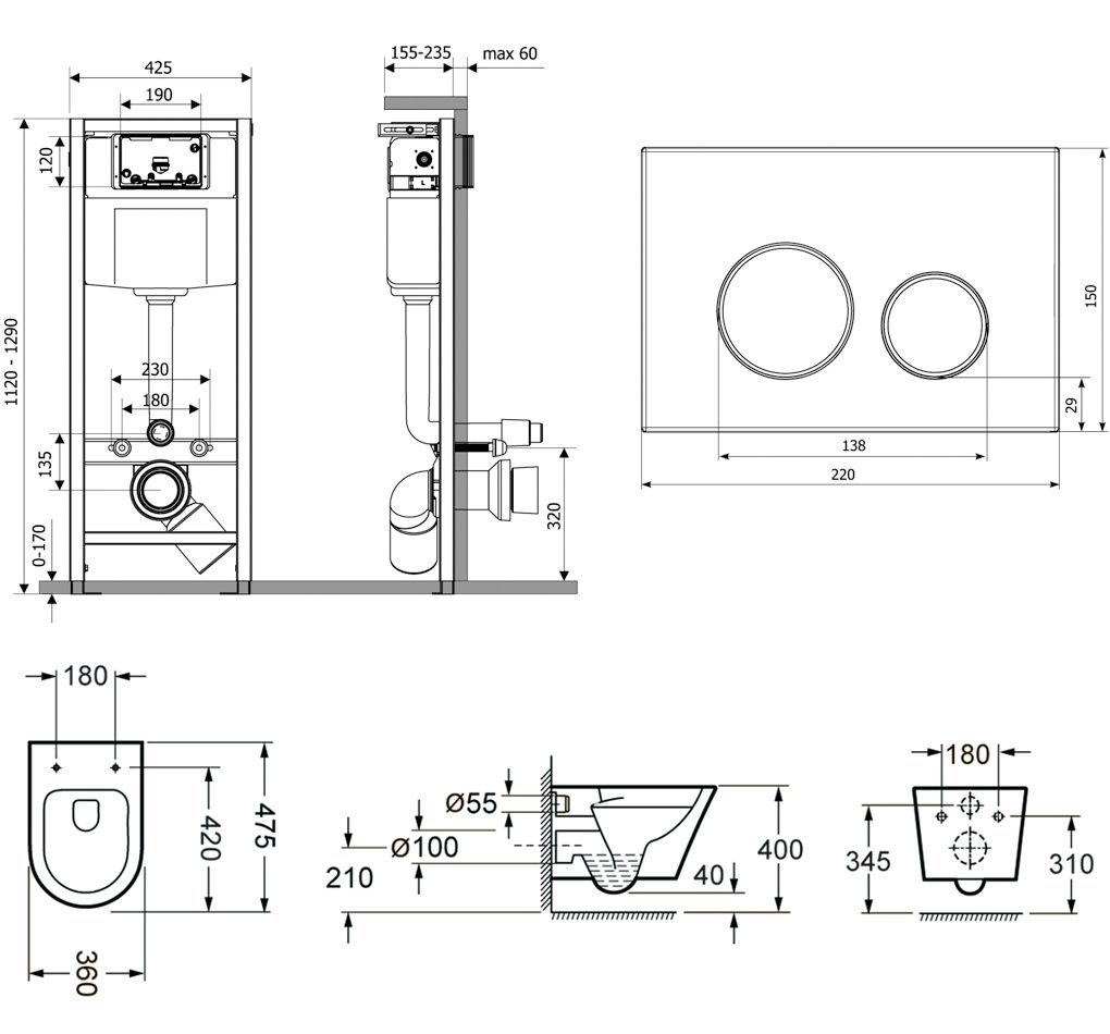 Комплект 7 в 1 Lavinia Boho Relfix Biore Compacto Rimless 77040092, 87040092