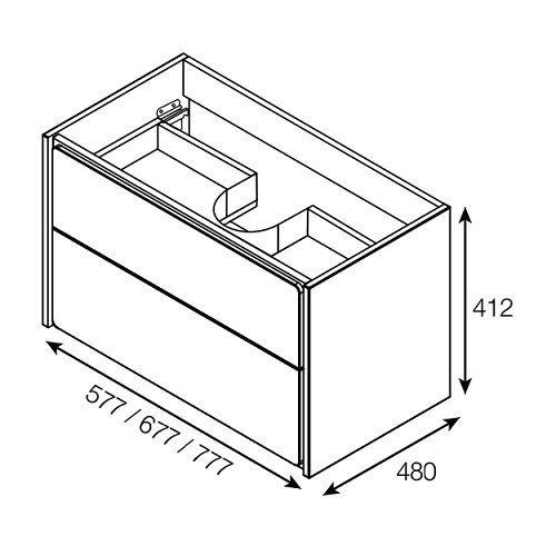 Модуль для раковины Roca Ronda 60/70/80 бетон/белый глянец