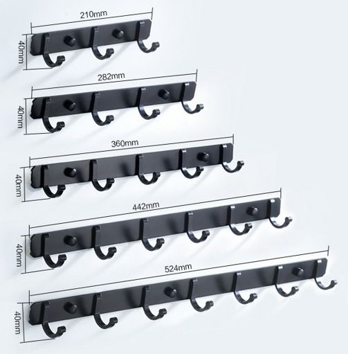Планка с 5 неподвижными крючками (черный) Ledeme L5516-5