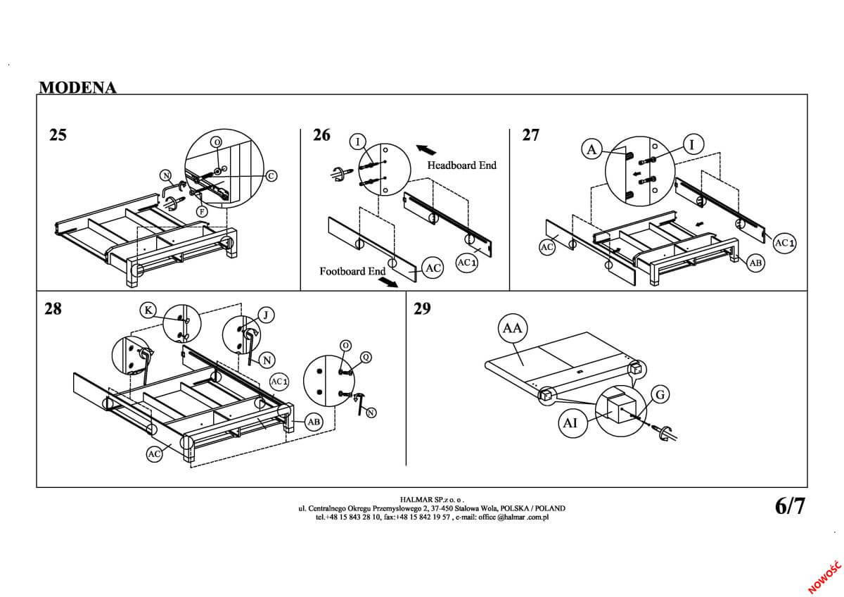 Кровать Halmar Modena серый 180/200, V-CH-MODENA_180-LOZ