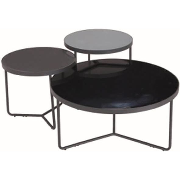 Комплект Signal ArTemida, 3 стола журнальных серый/черный, ARTEMIDASZC