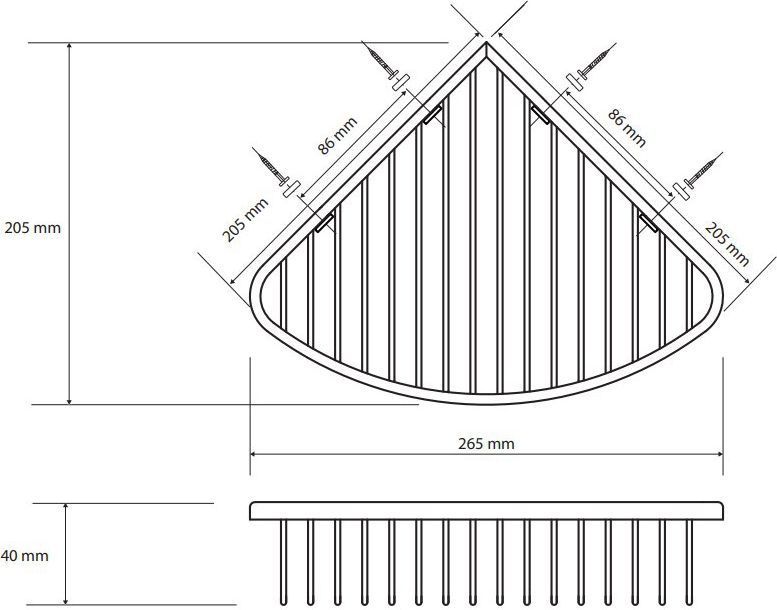 Угловая мыльница 205 мм Bemeta Cytro, 146208322
