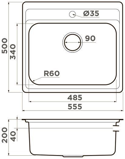 Мойка Omoikiri Ashi 56-IN, 4993449