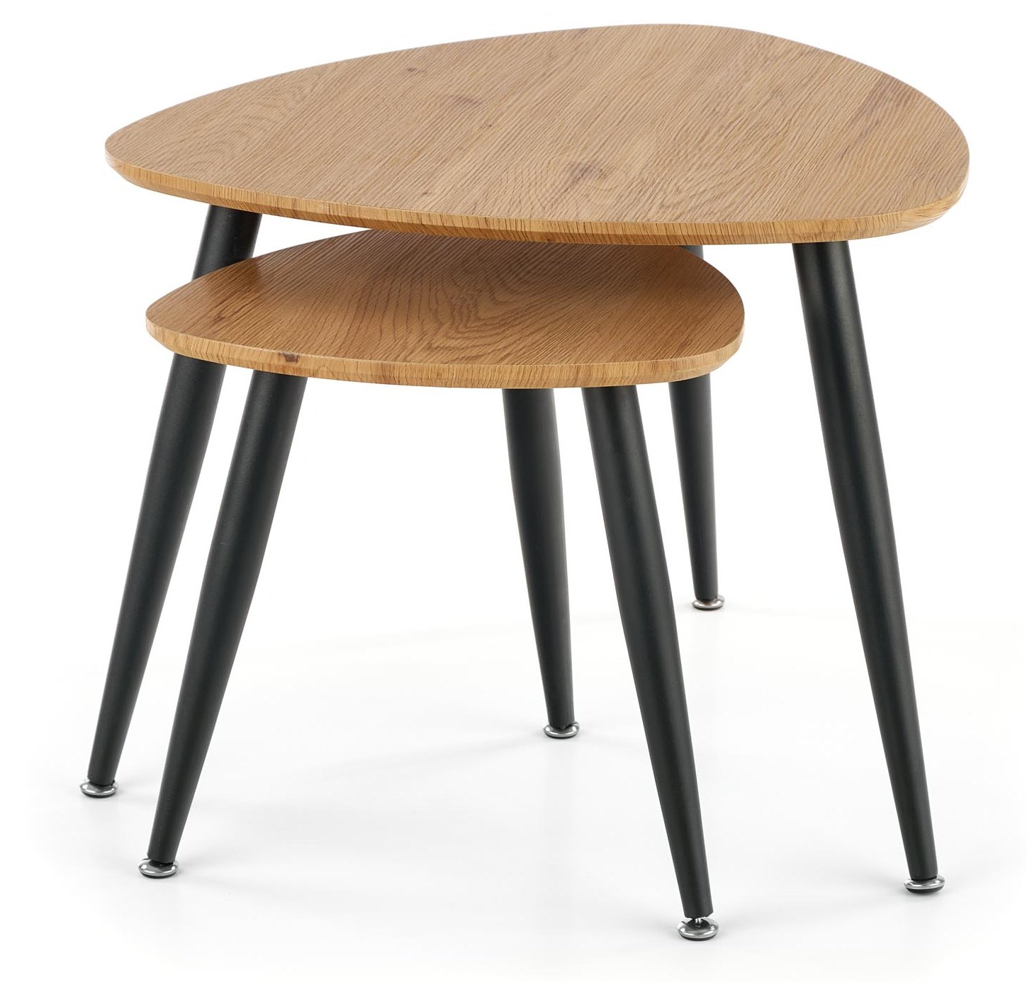 Комплект Halmar Nieca 2 (2 стола журнальных) дуб золотой/черный, 40/40/41 и 60/60/49, V-CH-NICEA_2-LAW