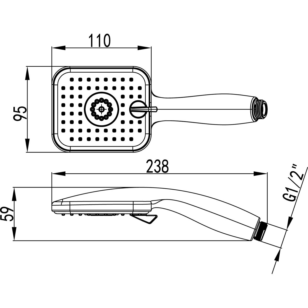 Лейка душевая 3-функциональная Lemark, LM8054C