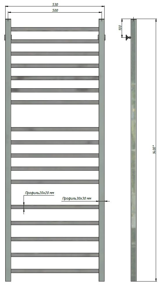 Полотенцесушитель Stinox Quatro Luxe 50x140