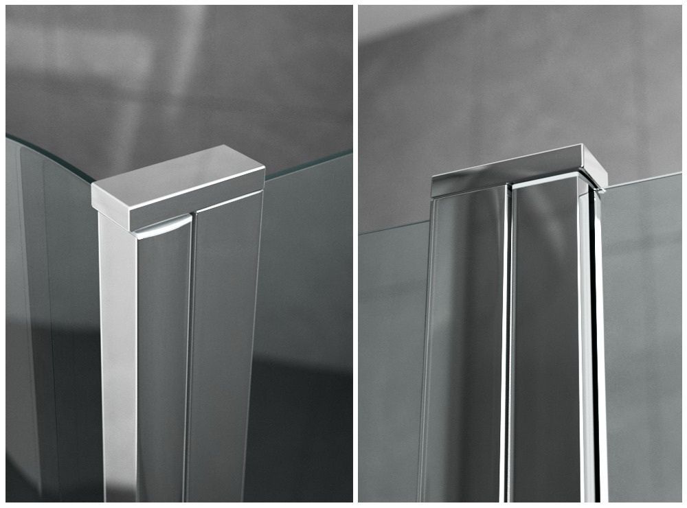 Квадратное душевое ограждение с распашной дверью и неподвижной частью Ambassador Nord