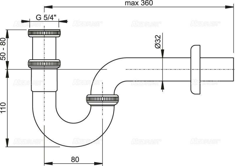 Сифон для умывальника Alcaplast, A432