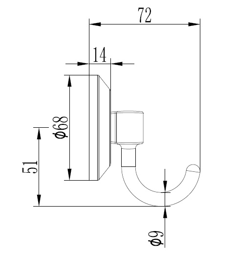 Крючок одинарный хром/золото Ledeme L204-1