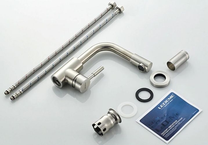 Смеситель для умывальника из нержавеющей стали Ledeme L1098-4