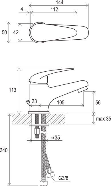 Смеситель для умывальника Ravak Suzan SN 012.00, X070002
