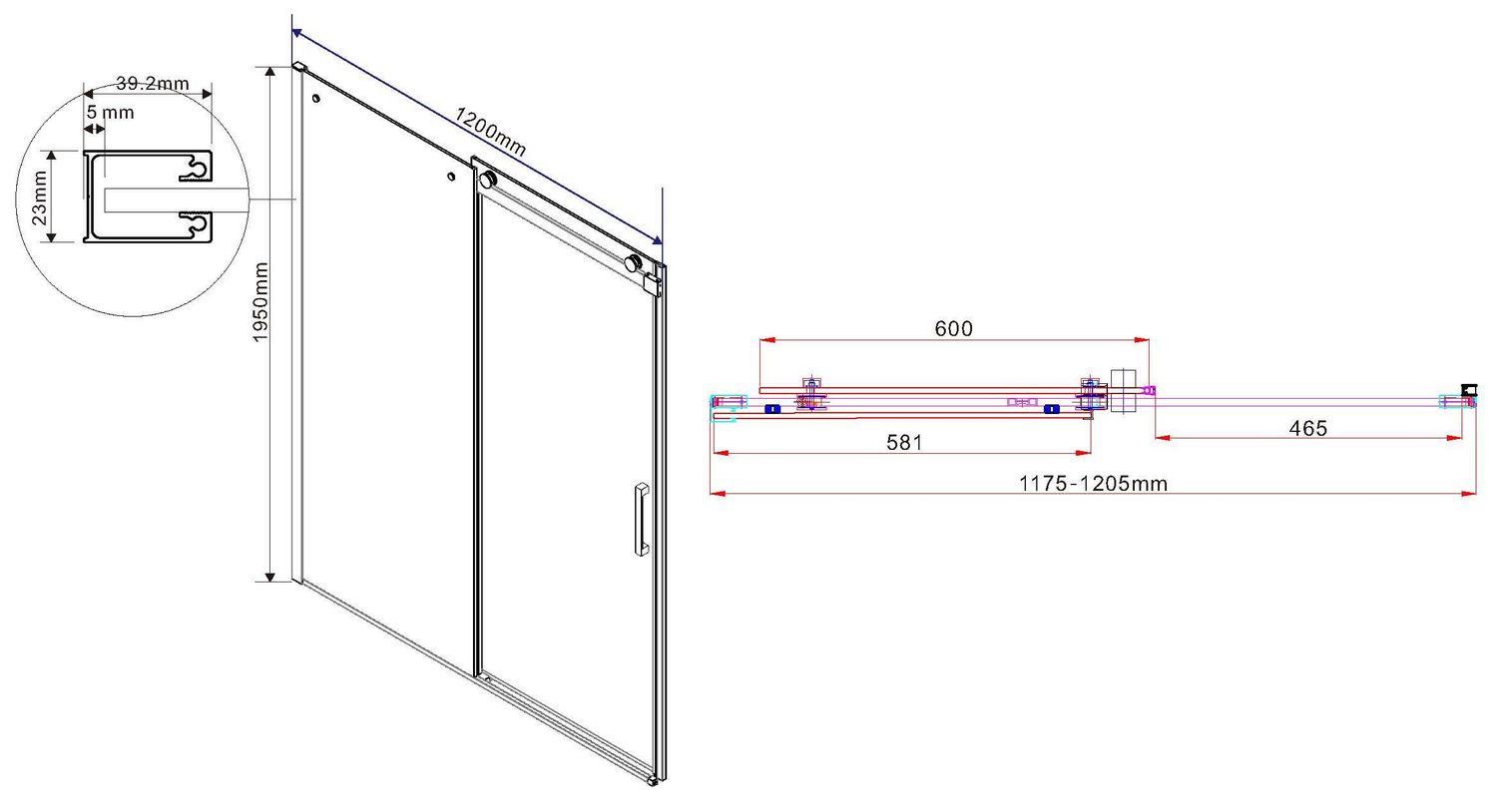 Душевой уголок Vincea Como 120x90, VSR-1C9012CGB