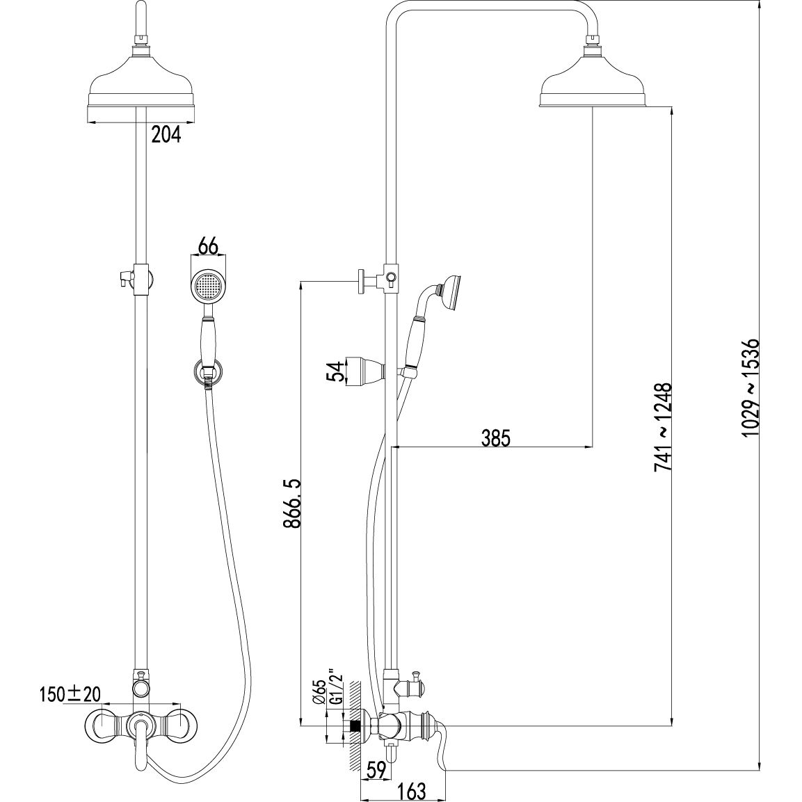 Смеситель для душа с верхней душевой лейкой и 1-функциональной лейкой Lemark Brava, LM4760G