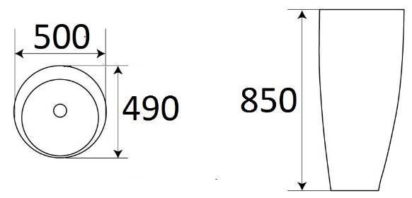 Раковина для ванной Ceramalux 49x49, B133В
