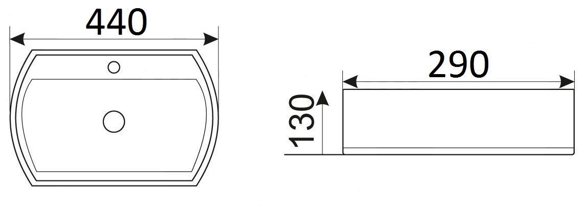 Раковина для ванной Ceramalux 44.5x36, 9293