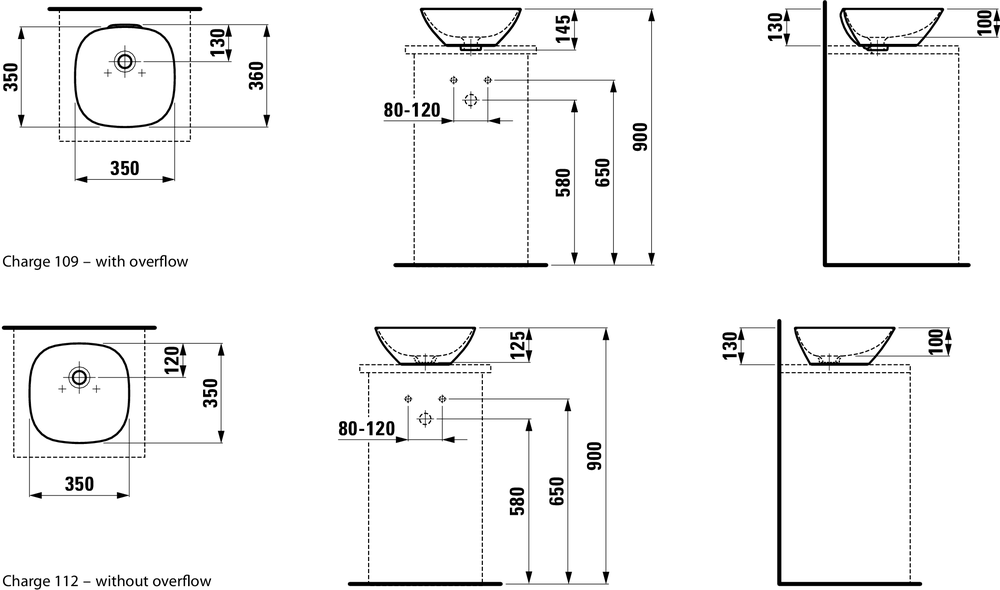 Раковина-чаша Laufen Ino 35x35, 8.1230.0.000.109.1