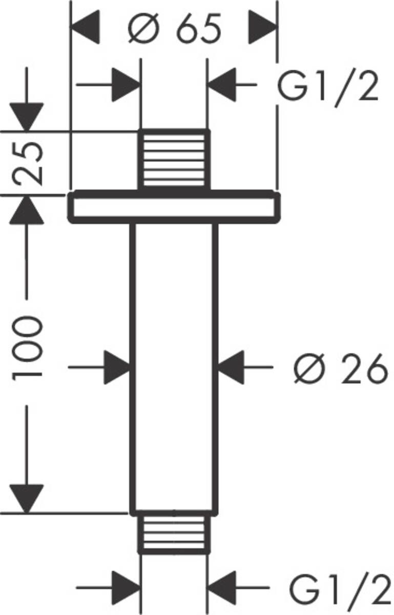 Потолочный держатель Hansgrohe Vernis Blend 10 см, 27804670