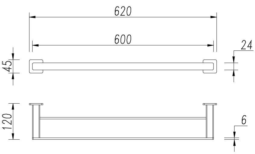 Вешалка для полотенца 62 см Omnires Nelson, NL80216CR