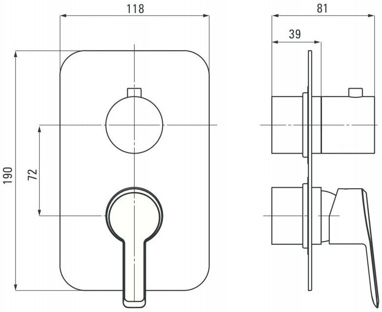 Накладка к боксу 3 функции Deante Arnika Nero Box, BXY_NQAM