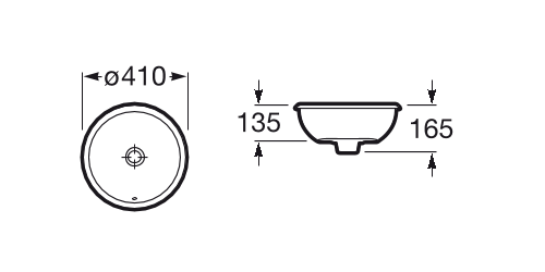 Умывальник встраиваемый снизу Roca Foro 41, A327884000