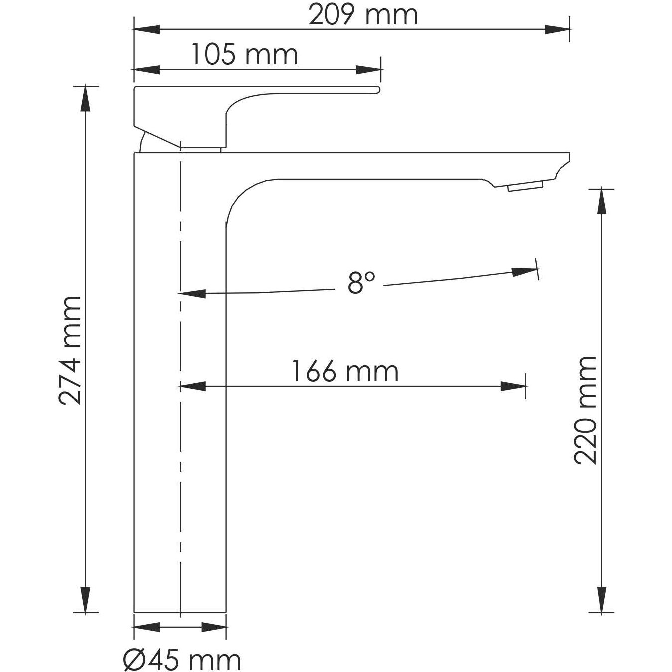 Смеситель для умывальника WasserKRAFT Mindel, 8503H