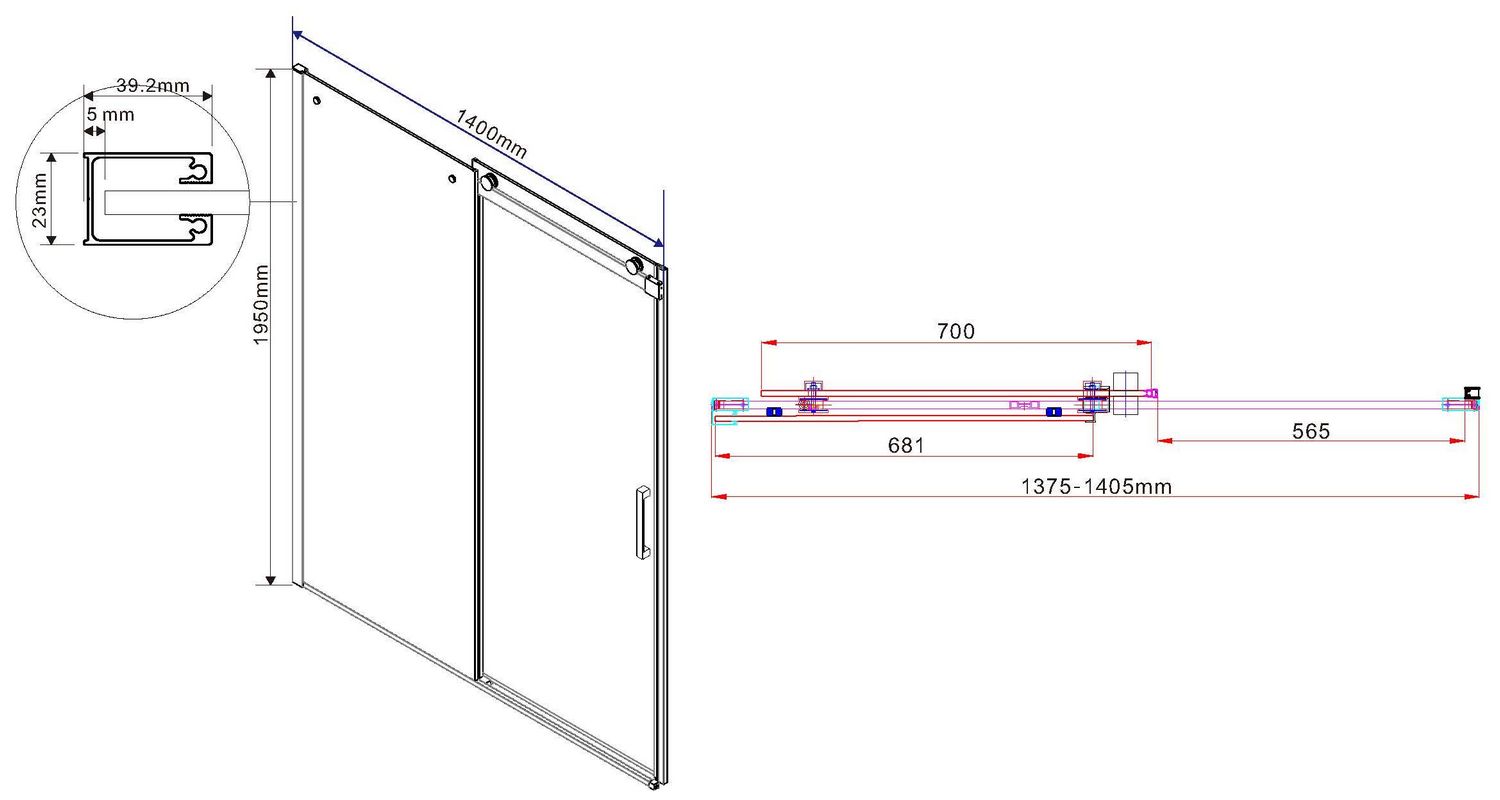 Душевая дверь Vincea Como 140, VPS-1C140CL