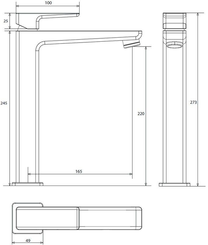 Смеситель для умывальника высокий Omnires Parma, PM7412CRВ