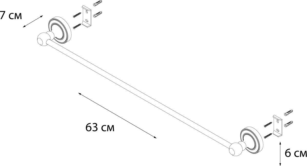Полотенцедержатель трубчатый Fixsen Style 60 см, FX-41101