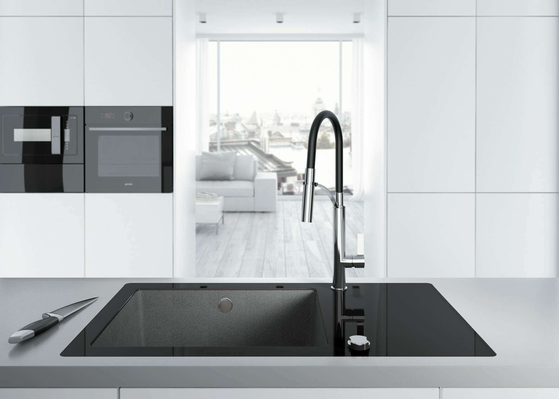 Смеситель для мойки с выдвижным изливом Deante Gerbera, BGB_B720