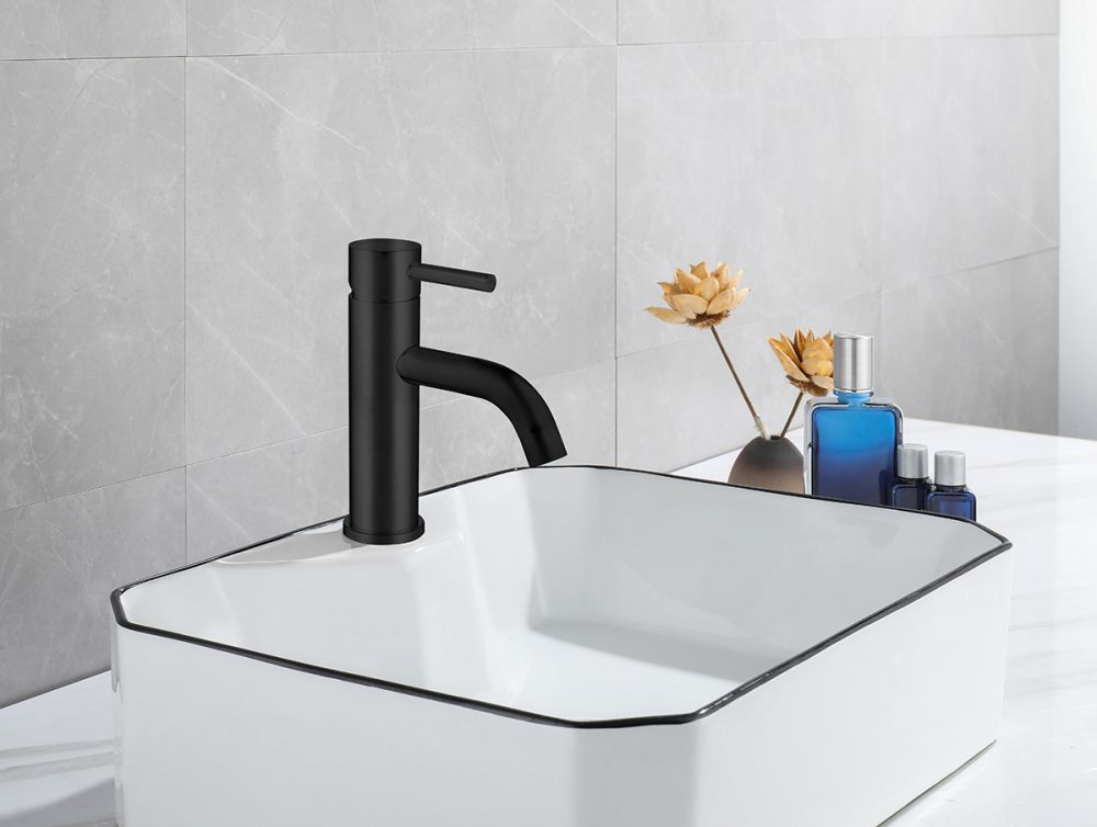 Смеситель для раковины Abber Wasser Kreis черный матовый, AF8110B