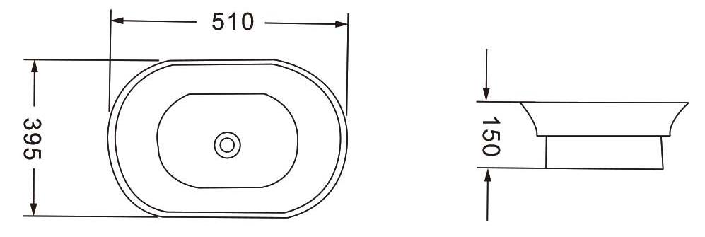 Раковина керамическая Vincea 51x39.5, VBS-205