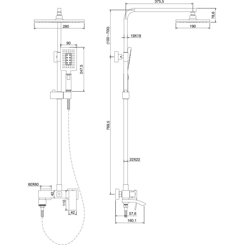 Душевая система Vivi Felice 1060B