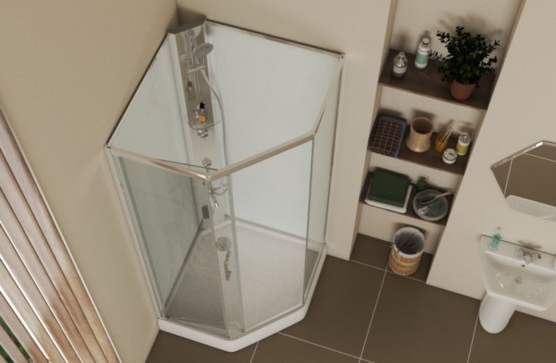 Душевая кабина Bravat N10806 White 90x90, BC090.6100A White