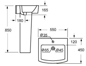 Чаша раковины Belbagno Mattino 55x45, BB1060L