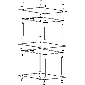 Напольная стеклянная тройная полка с бортиком WasserKRAFT, K-4033