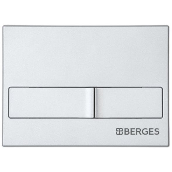 Комплект Berges Novum, кнопка L2 хром матовый, унитаз Strati Rimless, сиденье Strati Slim, 042453