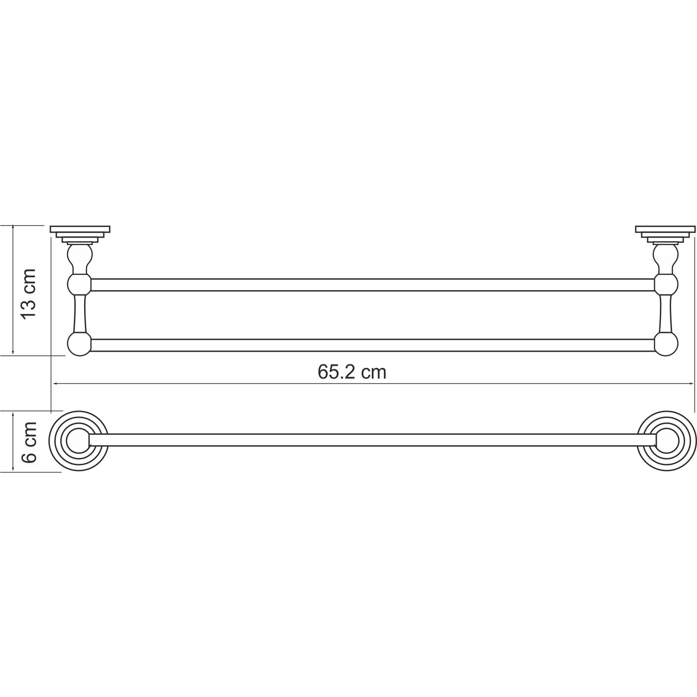 Штанга для полотенец двойная WasserKRAFT Ammer, K-7040