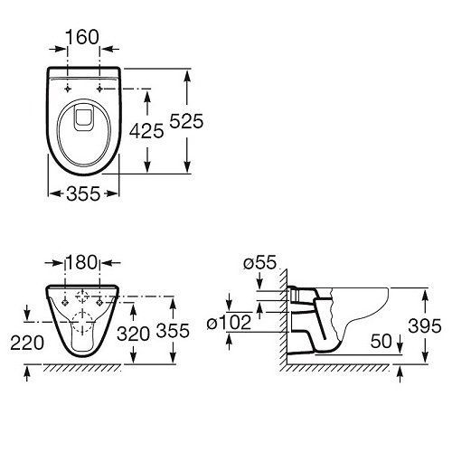 Чаша подвесного унитаз Roca Victoria, 734630300R