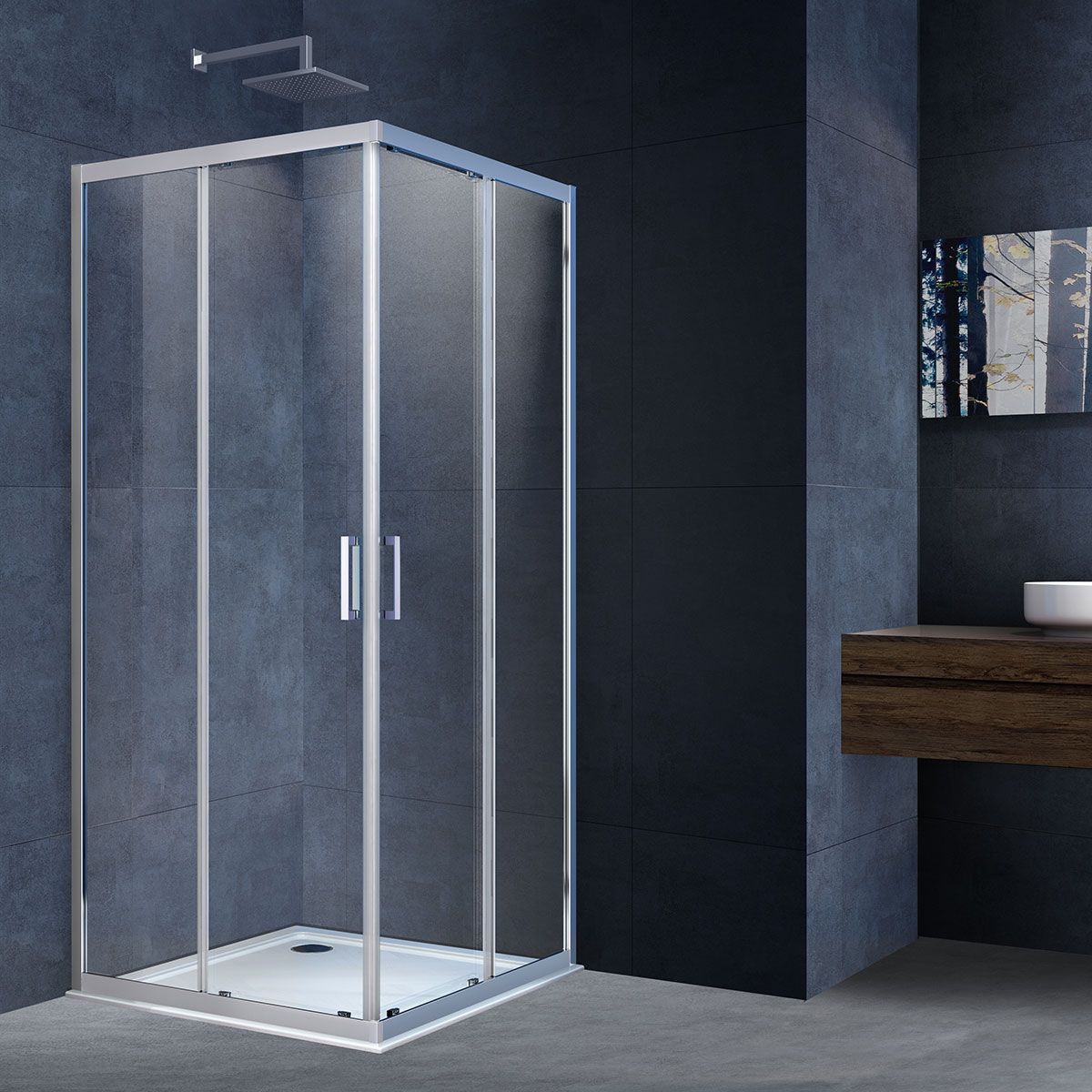 Душевой уголок Vincea Alpha 90x90, VSS-3AL900CL
